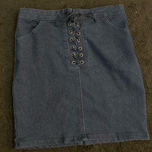 TIGHT DARK BLUE DENIM F21 SKIRT